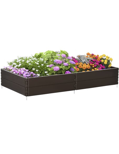 Outsunny Raise Garden Bed Kit 6 Panels Planter Box, Brown 845-547 - pic 46831 | FastDaddyshop
