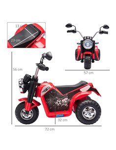 HOMCOM Kids Electric Motorcycle Ride-On Toy 3-Wheels Battery Powered Motorbike Rechargeable 6V with Horn Headlights Motorbike fo 2