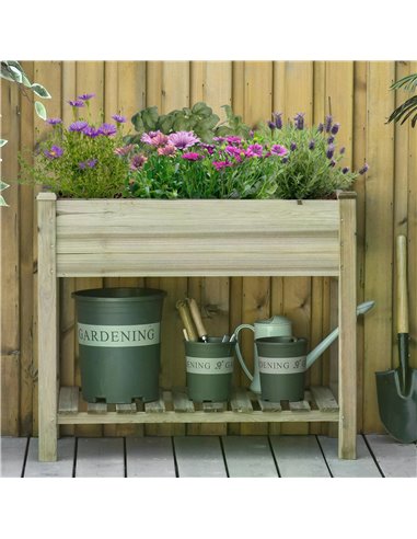Outsunny Garden Wooden Planters, Raised Garden Bed 845-661