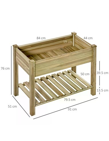 Outsunny Garden Wooden Planters, Raised Garden Bed 845-661