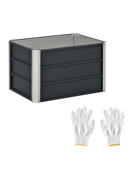 Outsunny Raised Garden Bed, Elevated Metal Planter Box, Grey 845-638CG - pic 46858 | FastDaddyshop