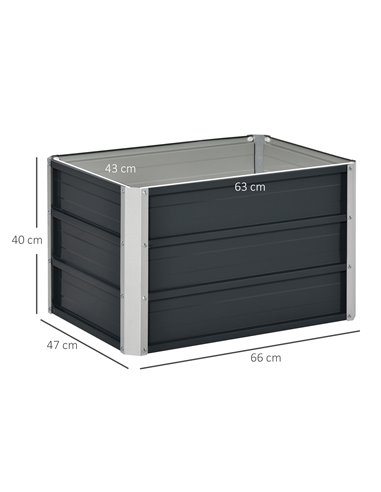 Outsunny Raised Garden Bed, Elevated Metal Planter Box w/ Installation Gloves for Backyard, Patio to Grow Vegetables, Herbs, and