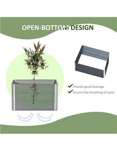 Outsunny Raised Garden Bed, Elevated Metal Planter Box w/ Installation Gloves for Backyard, Patio to Grow Vegetables, Herbs, and