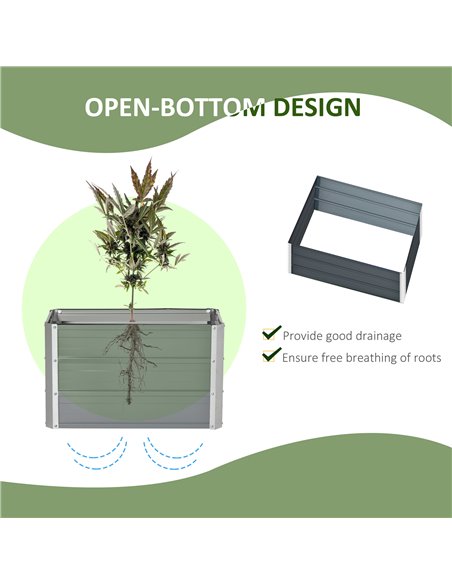 Outsunny Raised Garden Bed, Elevated Metal Planter Box w/ Installation Gloves for Backyard, Patio to Grow Vegetables, Herbs, and - pic 46861 | FastDaddyshop