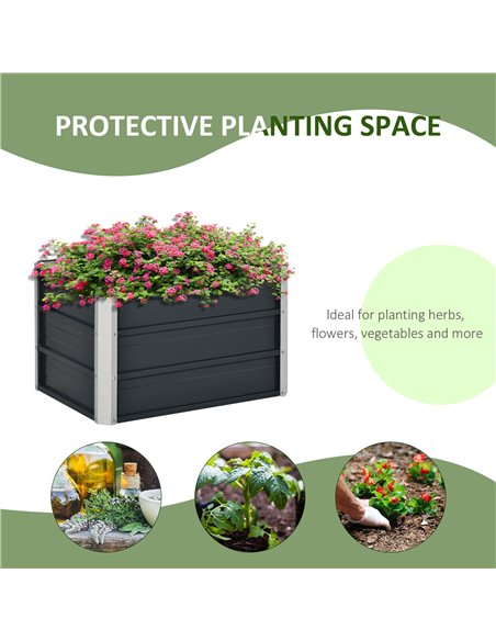 Outsunny Raised Garden Bed, Elevated Metal Planter Box w/ Installation Gloves for Backyard, Patio to Grow Vegetables, Herbs, and - pic 46862 | FastDaddyshop