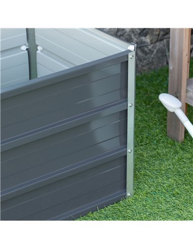 Outsunny Raised Garden Bed, Elevated Metal Planter Box w/ Installation Gloves for Backyard, Patio to Grow Vegetables, Herbs, and