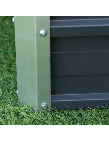 Outsunny Raised Garden Bed, Elevated Metal Planter Box w/ Installation Gloves for Backyard, Patio to Grow Vegetables, Herbs, and