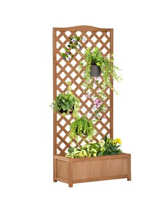Outsunny Garden Wooden Planter Box 76x36x170 cm, Brown 845-635V01