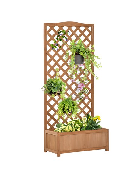 Outsunny Garden Wooden Planter Box 76x36x170 cm, Brown 845-635V01 - pic 46867 | FastDaddyshop
