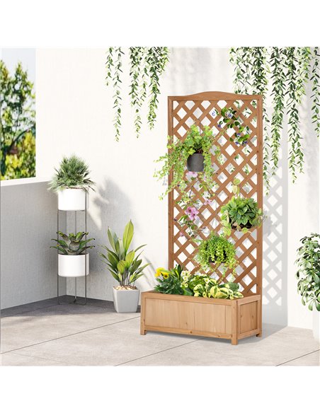 Outsunny Garden Wooden Planter Box 76x36x170 cm, Brown 845-635V01 - pic 46868 | FastDaddyshop