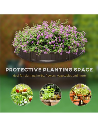 Outsunny Raise Garden Bed Kit, Round Planter Box Above Ground, DIY Assembly for Flowers/Herb/Vegetables Outdoor Garden Backyard,