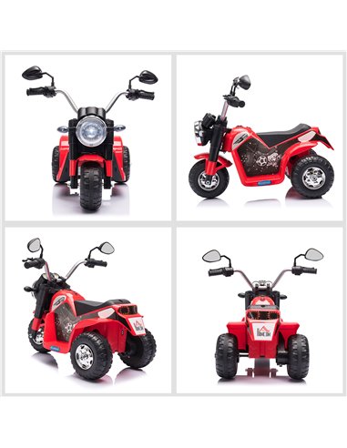 HOMCOM Kids Electric Motorcycle Ride-On Toy 3-Wheels Battery Powered Motorbike Rechargeable 6V with Horn Headlights Motorbike fo