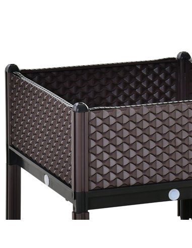 Outsunny 50cm x 50cm x 46.5cm Set of 2 Plastic Raised Garden Bed, Planter Box, Flower Vegetables Planting Container with Self-Wa