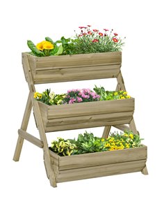 Outsunny 3 Tier Raised Garden Bed Wooden Elevated Planter Box Kit 845-647GN