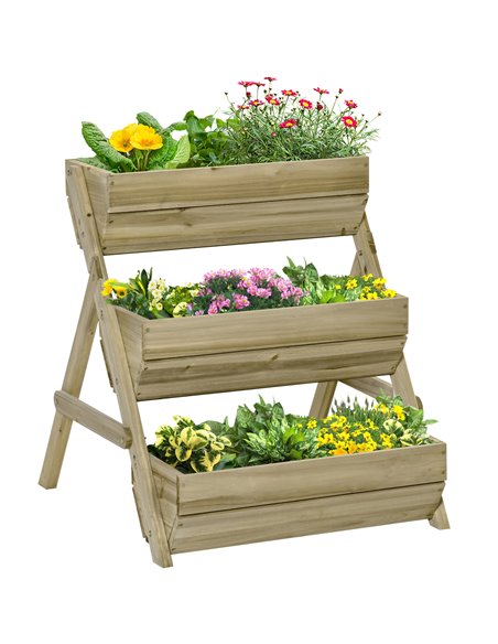 Outsunny 3 Tier Raised Garden Bed Wooden Elevated Planter Box Kit 845-647GN - pic 46912 | FastDaddyshop