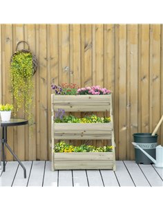 Outsunny 3 Tier Raised Garden Bed Wooden Elevated Planter Box Kit 845-647GN 2