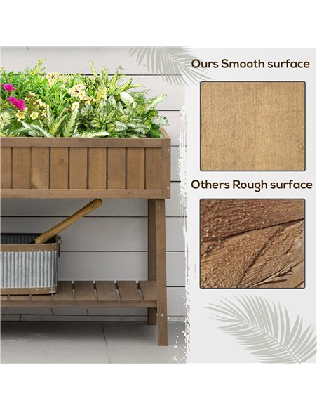 Outsunny Wooden Planter Raised Bed Container Garden Plant Stand Bed 8 Boxes 110L x 46W x 76Hcm Brown 845-238V01BN - pic 46927 | FastDaddyshop