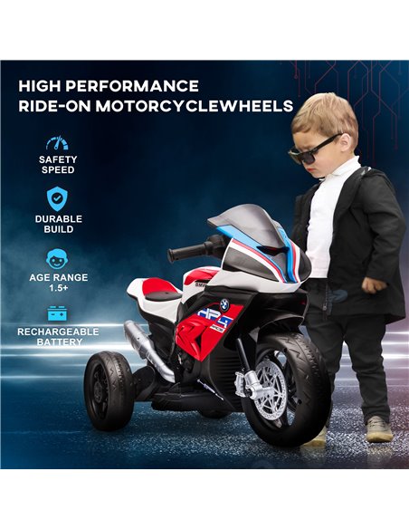 HOMCOM Licensed BMW HP4 Kids Electric Motorbike Ride-On Toy 3-Wheels 6V Battery Powered Motorcycle with Music for Girls Boy 18 - - pic 4694 | FastDaddyshop