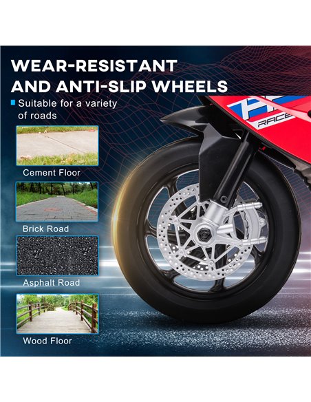 HOMCOM Licensed BMW HP4 Kids Electric Motorbike Ride-On Toy 3-Wheels 6V Battery Powered Motorcycle with Music for Girls Boy 18 - - pic 4695 | FastDaddyshop