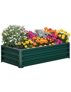 Outsunny Galvanized Outdoor Planter 30.5H x 120L x 60Wcm, Green 845-039V01GN
