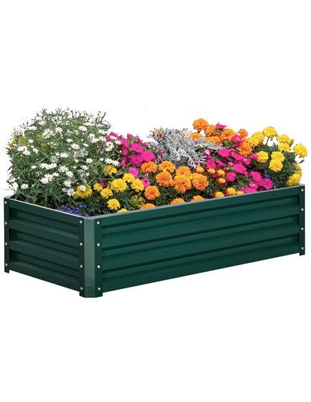 Outsunny Galvanized Outdoor Planter 30.5H x 120L x 60Wcm, Green 845-039V01GN - pic 46975 | FastDaddyshop