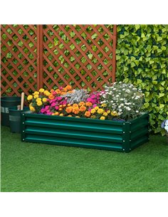 Outsunny Galvanized Outdoor Planter 30.5H x 120L x 60Wcm, Green 845-039V01GN 2