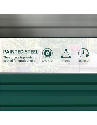 Outsunny Raised Beds for Garden, Galvanized Outdoor Planters, for Herbs and Vegetables, Use for Patio, Backyard, Balcony, Green 