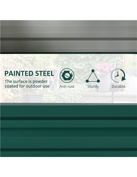 Outsunny Raised Beds for Garden, Galvanized Outdoor Planters, for Herbs and Vegetables, Use for Patio, Backyard, Balcony, Green  - pic 46977 | FastDaddyshop