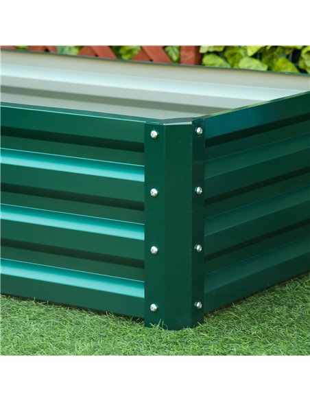Outsunny Raised Beds for Garden, Galvanized Outdoor Planters, for Herbs and Vegetables, Use for Patio, Backyard, Balcony, Green  - pic 46980 | FastDaddyshop
