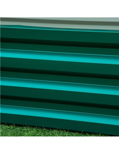 Outsunny Raised Beds for Garden, Galvanized Outdoor Planters, for Herbs and Vegetables, Use for Patio, Backyard, Balcony, Green 