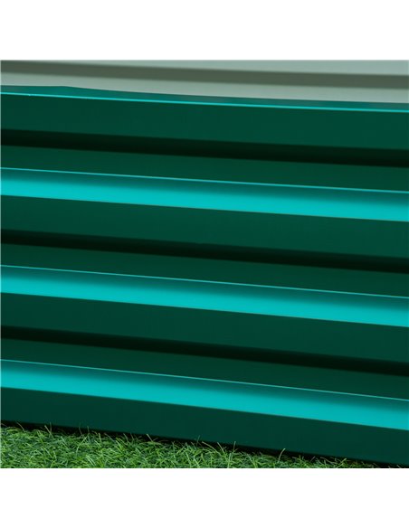 Outsunny Raised Beds for Garden, Galvanized Outdoor Planters, for Herbs and Vegetables, Use for Patio, Backyard, Balcony, Green  - pic 46981 | FastDaddyshop