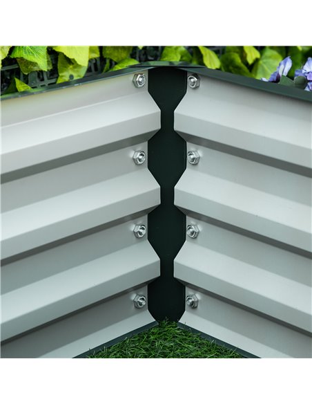 Outsunny Raised Beds for Garden, Galvanized Outdoor Planters, for Herbs and Vegetables, Use for Patio, Backyard, Balcony, Green  - pic 46982 | FastDaddyshop