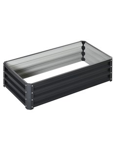 Outsunny Galvanized Garden Outdoor Planter 30.5H x 120L x 60Wcm, 845-039V01GY