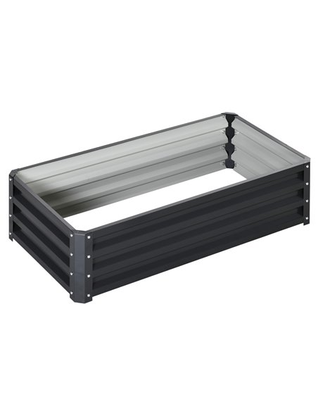Outsunny Galvanized Garden Outdoor Planter 30.5H x 120L x 60Wcm, 845-039V01GY - pic 46984 | FastDaddyshop