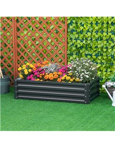 Outsunny Galvanized Garden Outdoor Planter 30.5H x 120L x 60Wcm, 845-039V01GY 2