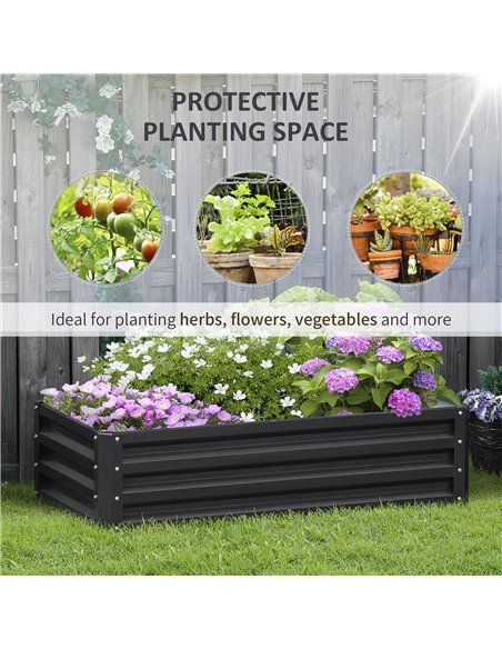 Outsunny Raised Beds for Garden, Galvanized Outdoor Planters, for Herbs and Vegetables, Use for Patio, Backyard, Balcony, Grey 8 - pic 46988 | FastDaddyshop