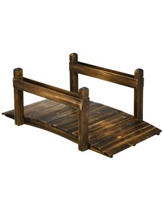 Outsunny 5FT Wooden Garden Bridge with Planters 844-618V00TN