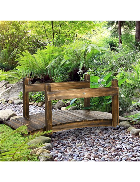 Outsunny 5FT Wooden Garden Bridge with Planters 844-618V00TN - pic 46994 | FastDaddyshop