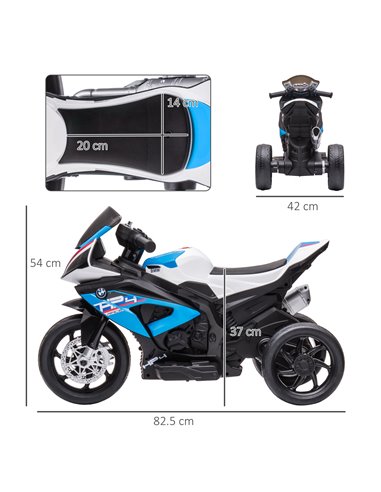 HOMCOM Licensed BMW HP4 Kids Electric Motorbike Ride-On Toy 3-Wheels 6V Battery Powered Motorcycle with Music for Girls Boy 18 -