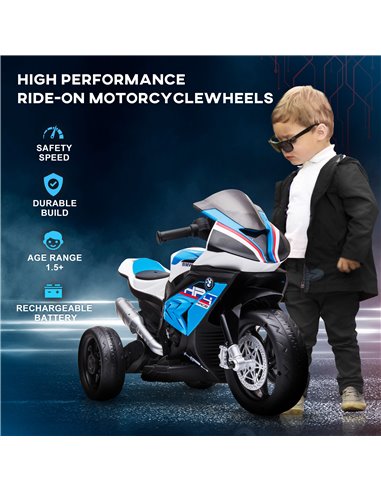 HOMCOM Licensed BMW HP4 Kids Electric Motorbike Ride-On Toy 3-Wheels 6V Battery Powered Motorcycle with Music for Girls Boy 18 -