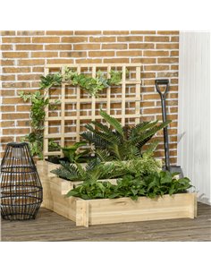 Outsunny 3 Tier Garden Planters with Trellis for Vine Climbing, Natural Tone 845-870V00ND 2