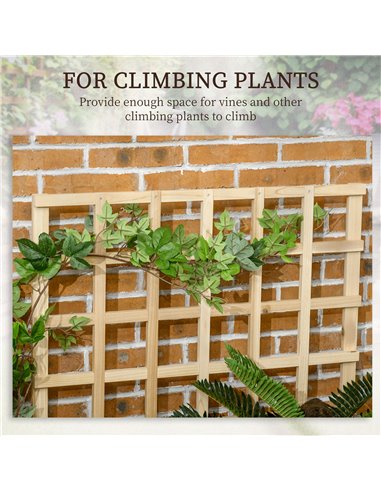 Outsunny 3 Tier Garden Planters with Trellis for Vine Climbing, Wooden Raised Beds, 95x95x110cm, Natural Tone 845-870V00ND