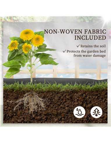 Outsunny 3 Tier Garden Planters with Trellis for Vine Climbing, Wooden Raised Beds, 95x95x110cm, Natural Tone 845-870V00ND