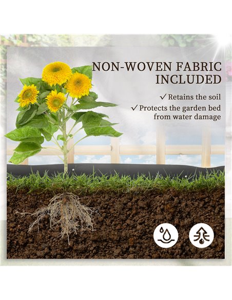 Outsunny 3 Tier Garden Planters with Trellis for Vine Climbing, Wooden Raised Beds, 95x95x110cm, Natural Tone 845-870V00ND - pic 47025 | FastDaddyshop