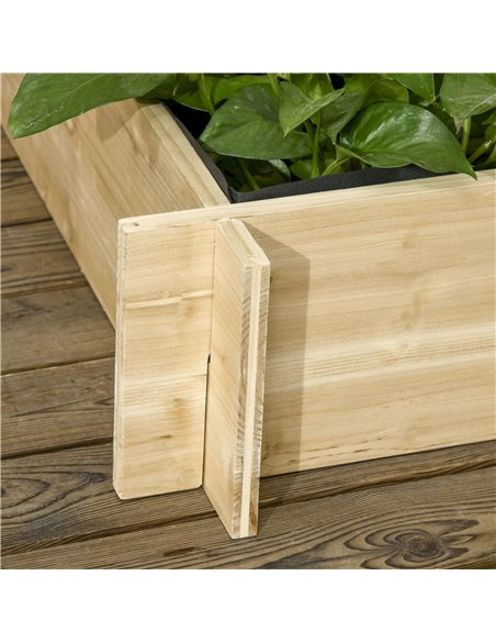 Outsunny 3 Tier Garden Planters with Trellis for Vine Climbing, Wooden Raised Beds, 95x95x110cm, Natural Tone 845-870V00ND - pic 47028 | FastDaddyshop