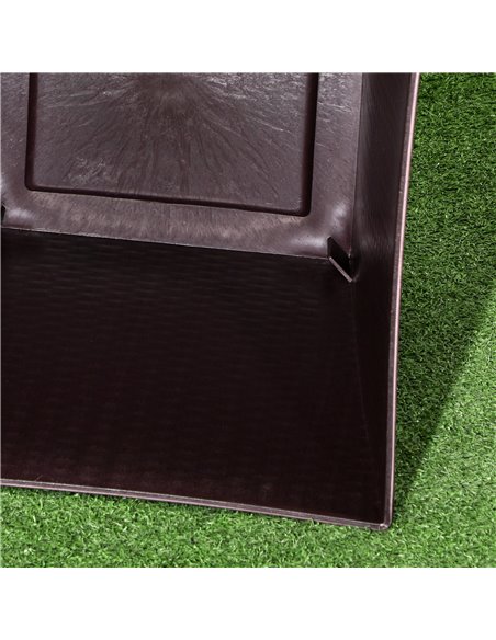 Outsunny Outdoor Planter Pack of 4, Rattan Effect Plant Pots Indoor Stackable Design, for Garden Patio Porch Deck, Brown 845-822 - pic 47036 | FastDaddyshop