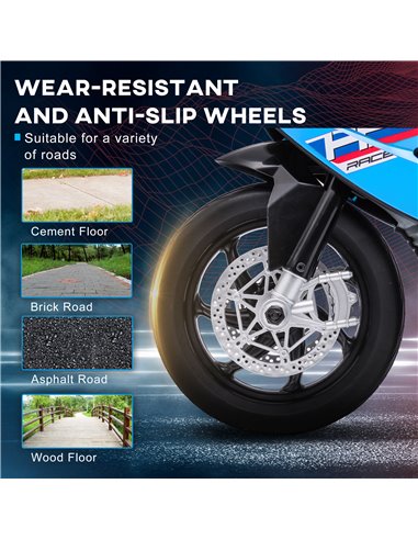 HOMCOM Licensed BMW HP4 Kids Electric Motorbike Ride-On Toy 3-Wheels 6V Battery Powered Motorcycle with Music for Girls Boy 18 -