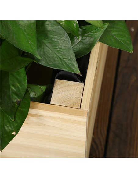 Outsunny Garden Planters with Trellis for Vine Climbing, Distressed Wooden Raised Beds, 90x43x150cm, Natural Tone 845-883V01ND - pic 47045 | FastDaddyshop