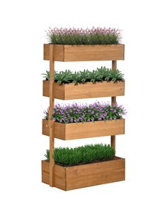 Outsunny 80 x 45 x 142cm 4-Tier Raised Garden Bed, Orange 845-585V00OG