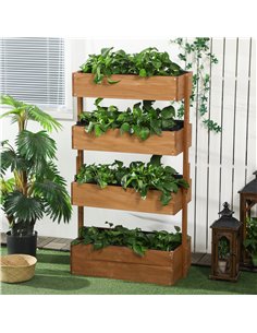 Outsunny 80 x 45 x 142cm 4-Tier Raised Garden Bed, Orange 845-585V00OG 2
